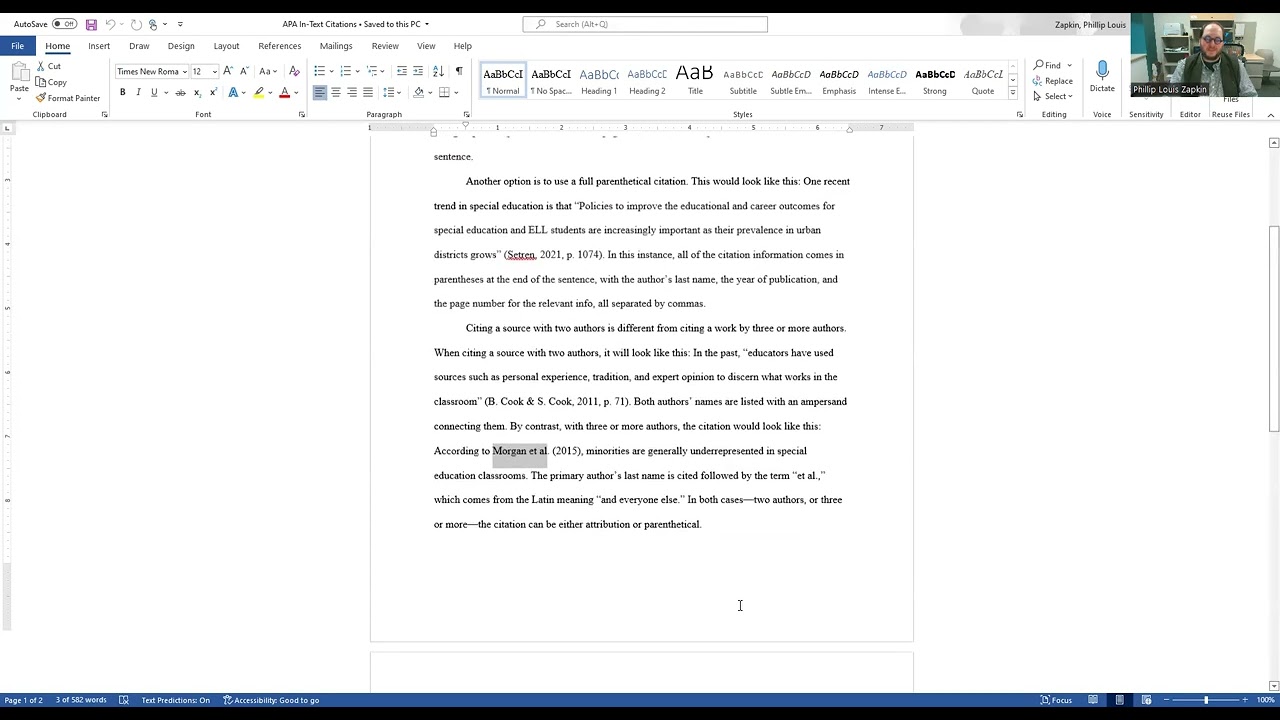 APA In-Text Citations 7th ed.--Writing Notes