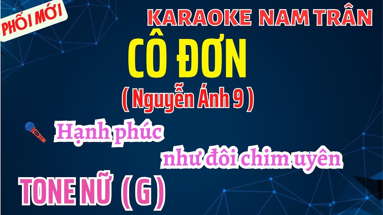 Karaoke Cô Đơn ( Nguyễn Ánh 9 ) Tone Nữ | Nam Trân