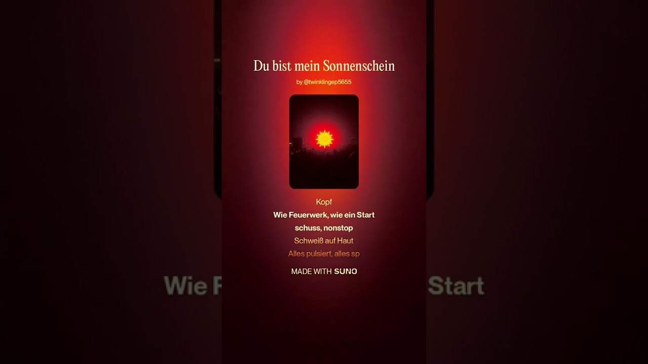 DU BIST MEIN SONNENSCHEIN 