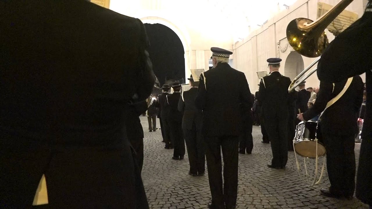 Scipio:  The Band of the Hampshire Constabulary at the Menin Gate on Remembrance Sunday, 2014.