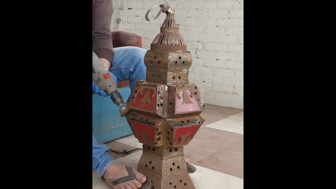 تجديد فانوس رمضان القديم وازاله الصدأ من عليه. رجع أحسن من الاول 💪💪💪👍👍 ووفر تكلفه شراء فانوس جديد 💰💰