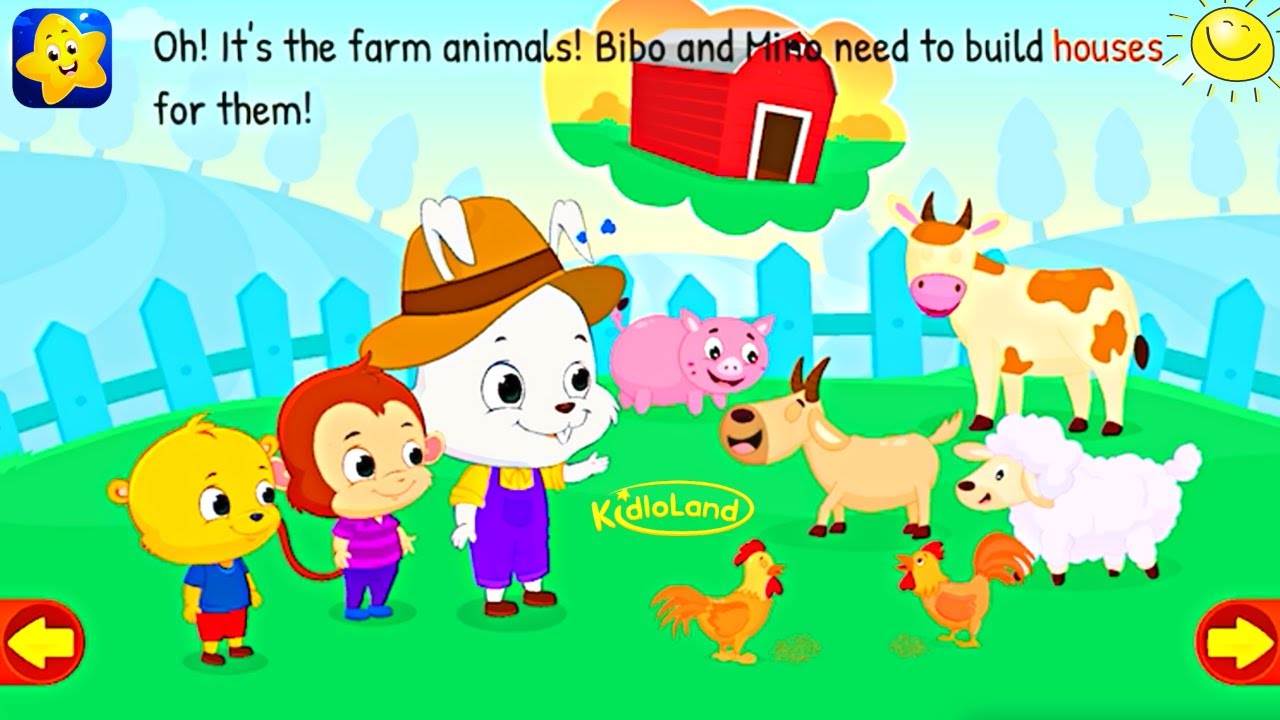 Bibo's Farm Visit | KidloLand Kids & Toddler Games | Meet Farm Animals