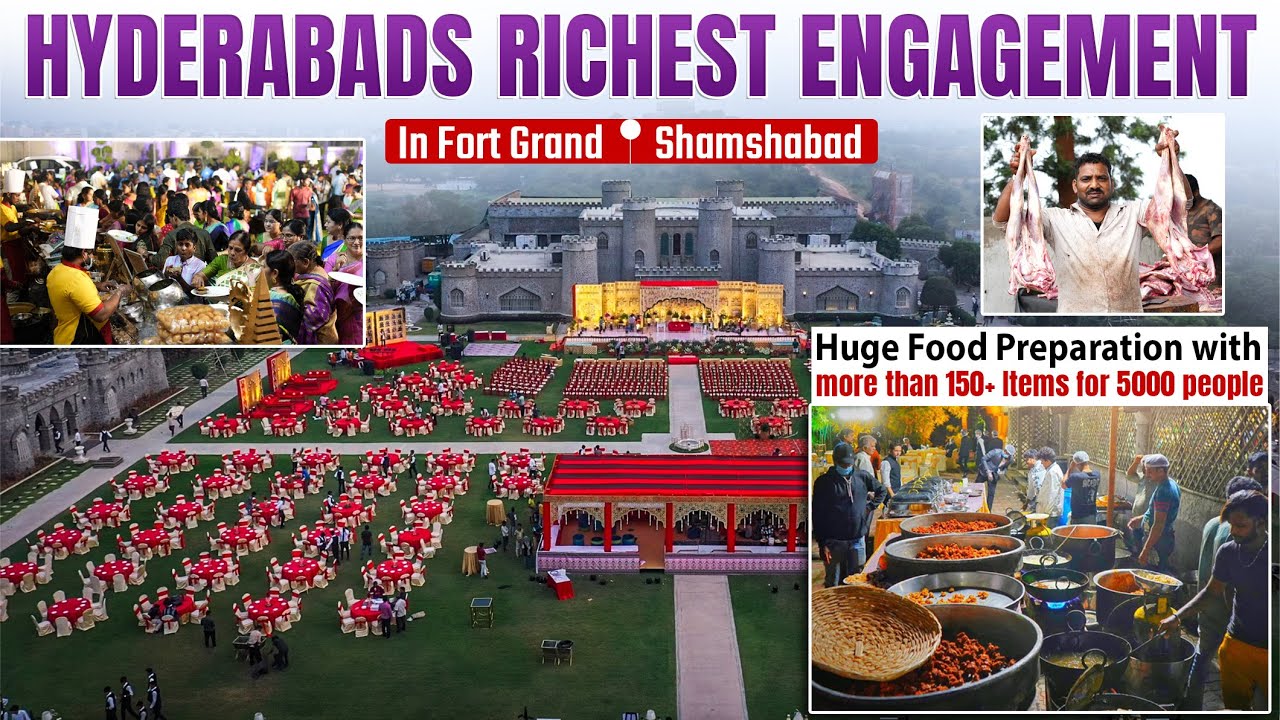 Hyderabad's Richest Engagement | Huge crowd cooking for 5000 | Fort Grand | Vijay Caterers