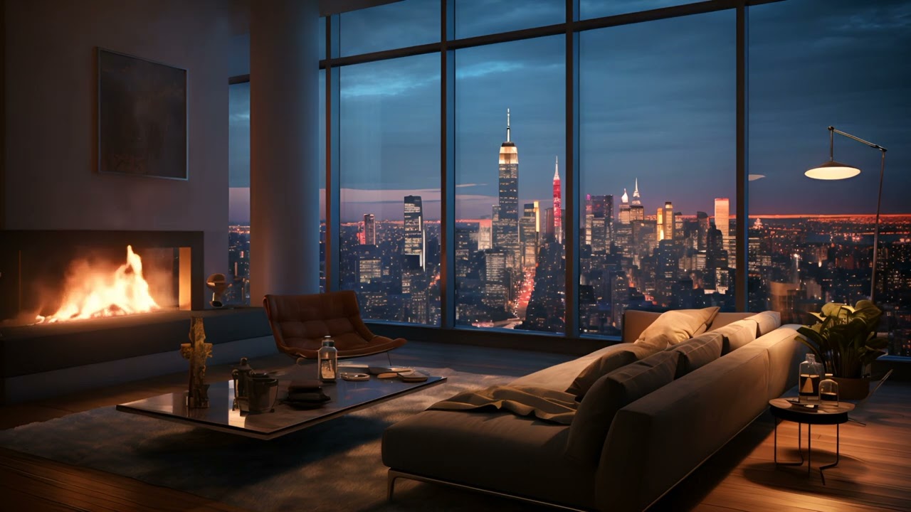 Luxury Cityscape Evening Jazz - Smooth Jazz Music for Relaxation in High-End Apartment Ambiance