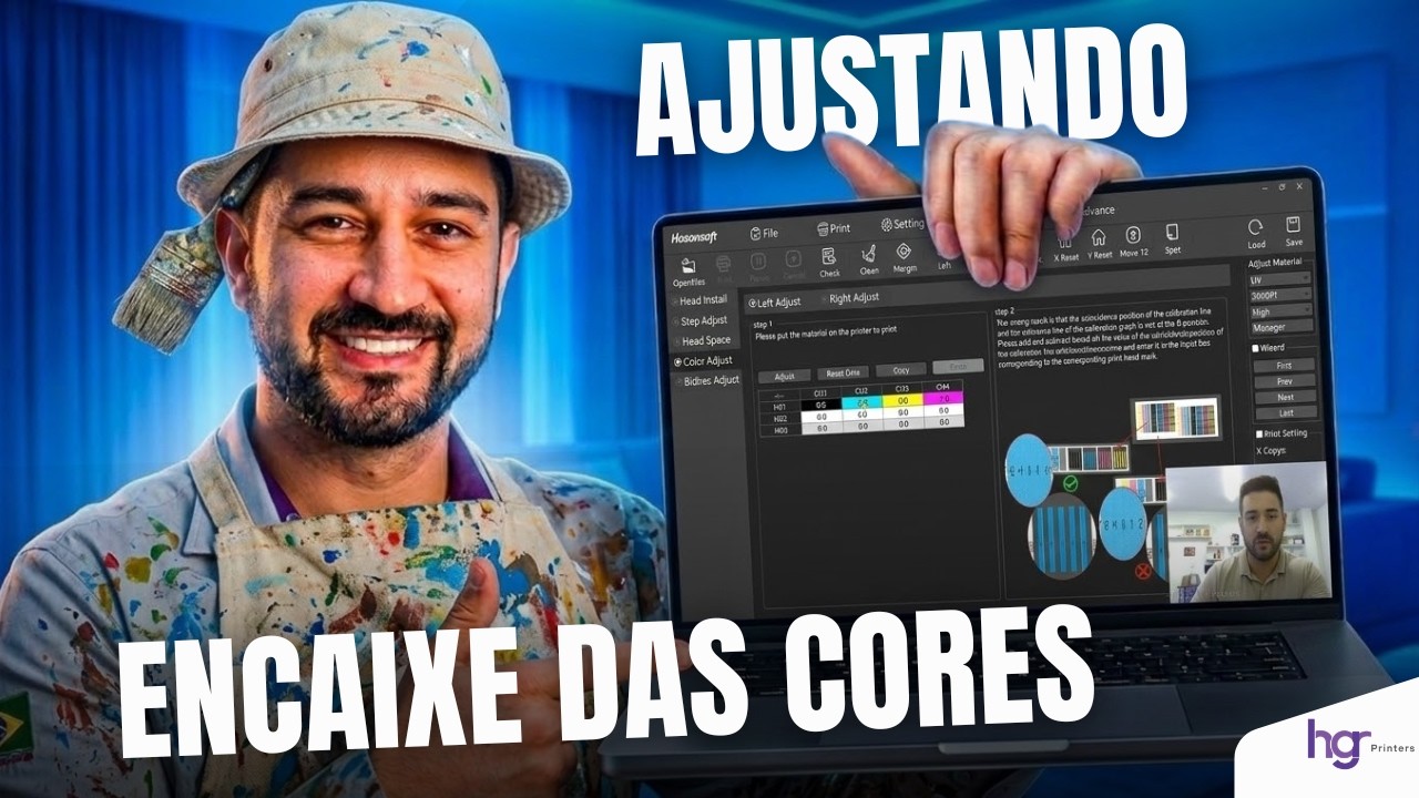 Como ajustar o encaixe das cores na Impressão UV Color Adjust