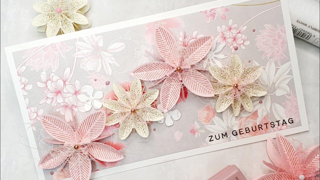 Karte basteln mit Blüten von FarbTon Papier