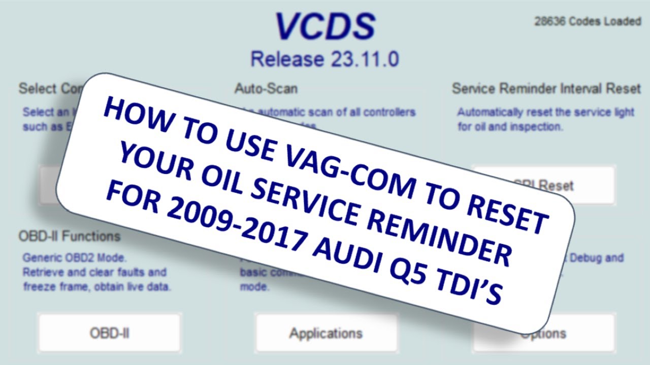 Как сбросить напоминание о замене масла на вашем VW или Audi с помощью VCDS