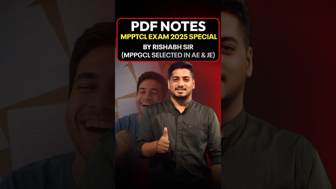 MPPTCL 2025 Special PDF Notes &rarr; By Rishabh Sir (AE & JE Selected)