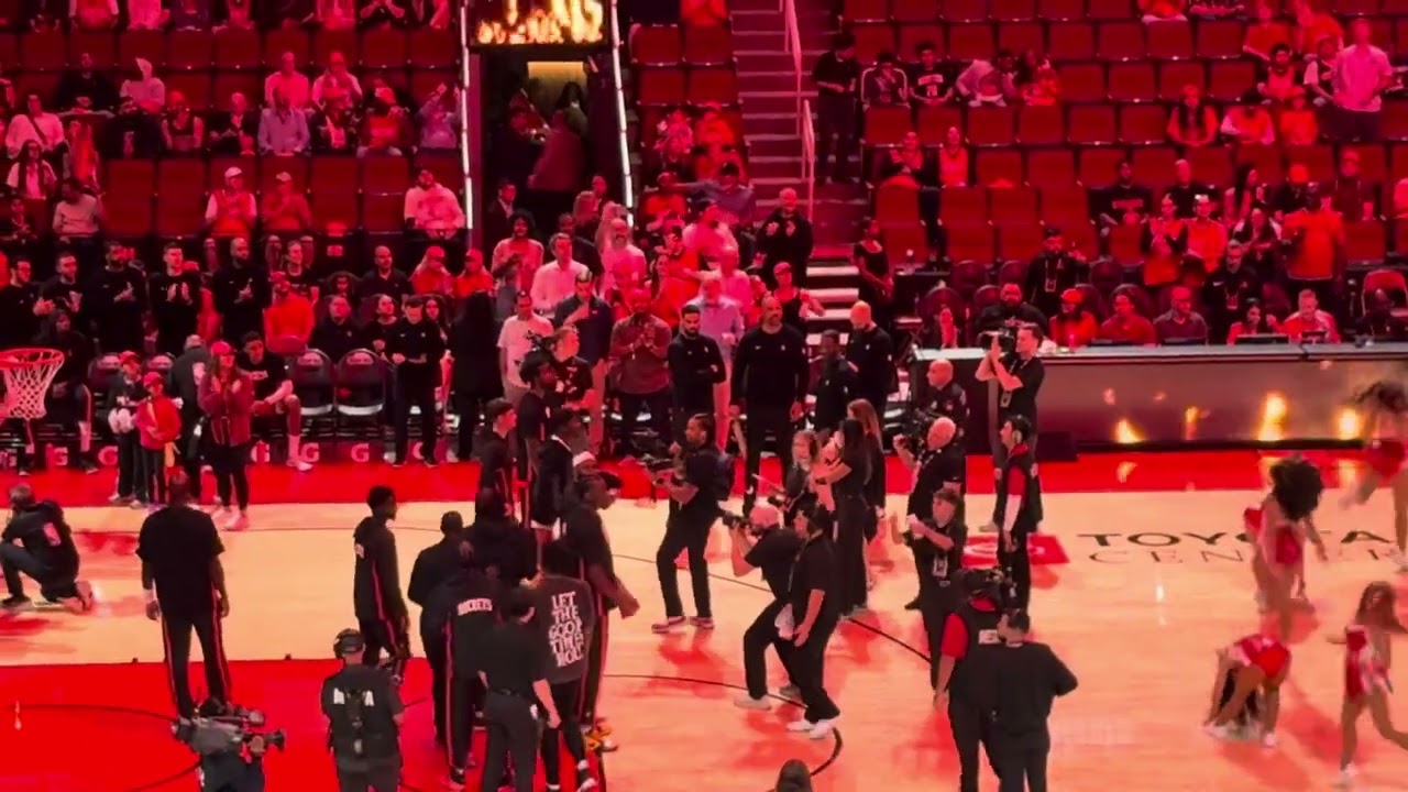 Kevin Durant and the Houston Rockets first home introduction of the season 