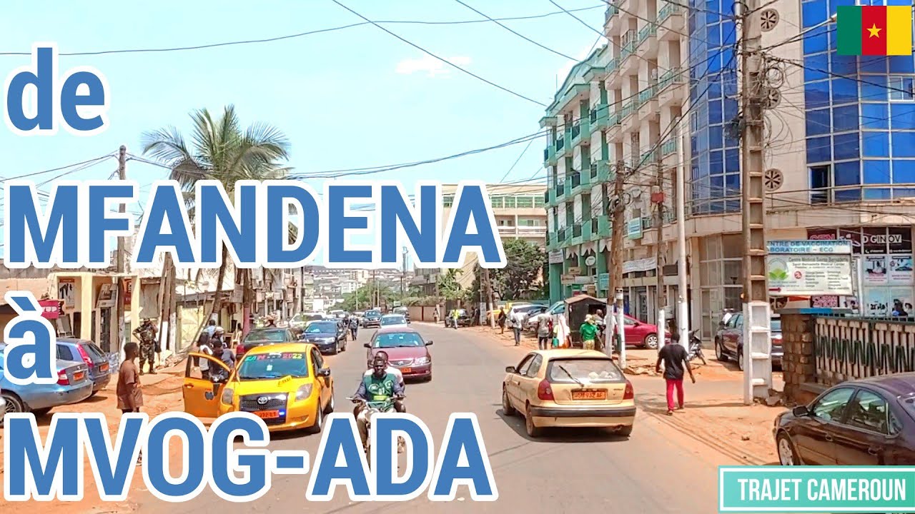 (Yaoundé - Cameroun) Du Stade Omnisport à la Poste centrale par Fouda et Mvog-bi - Trajet Cameroun