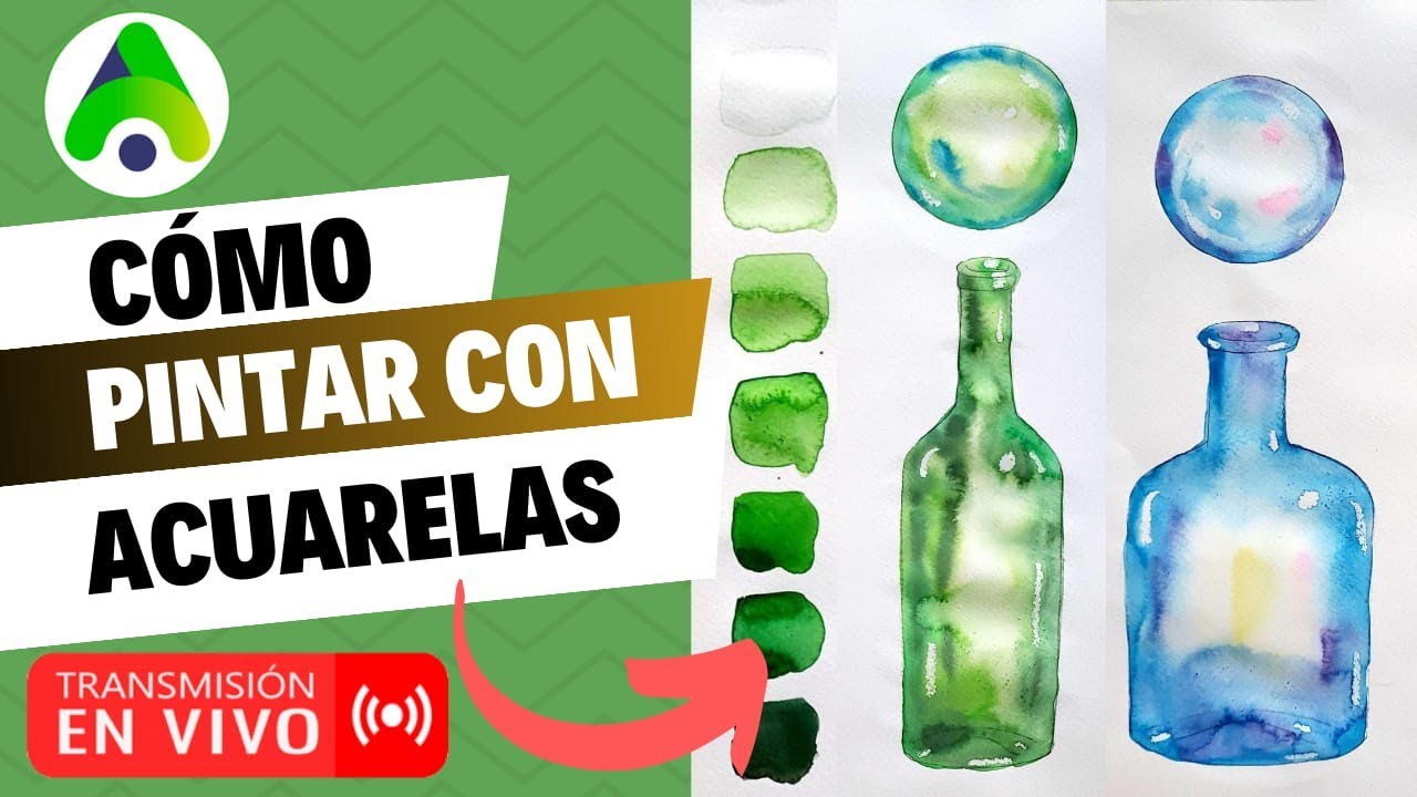 ACUARELA - FACIL - Cómo pintar Cristales