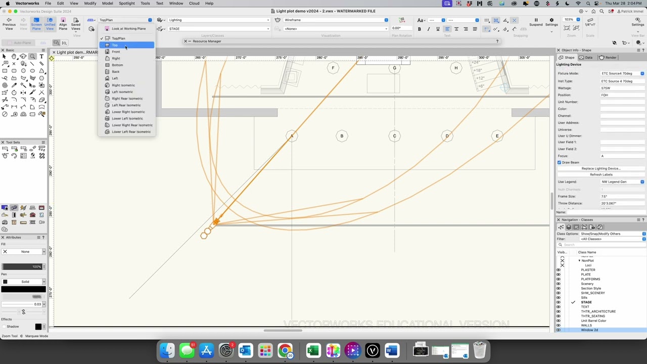 #4 Creating a SIMPLE light plot in Vectorworks Spotlight 2024 - FOH lighting Part 1