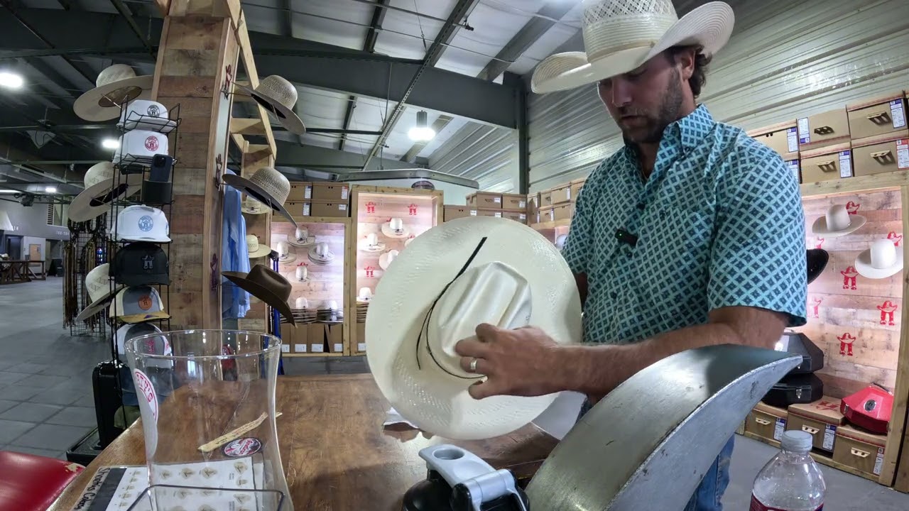 How to shape a straw cowboy hat