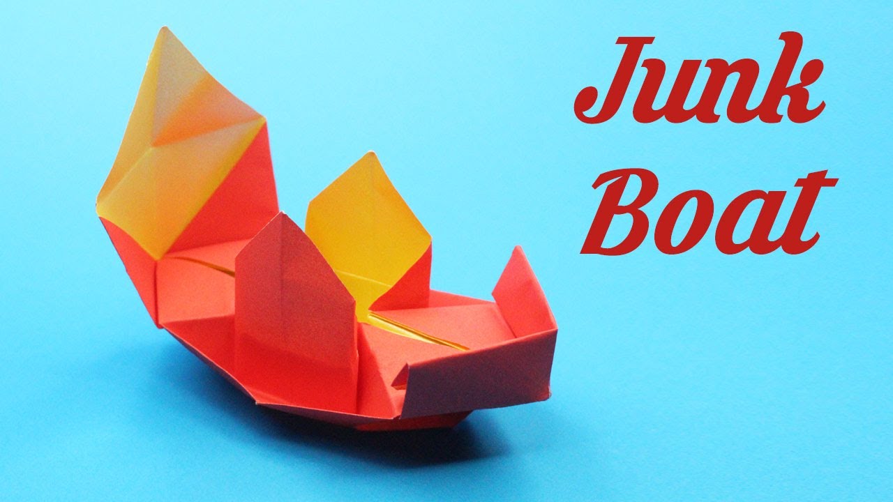 How to make  Paper Junk Boat, Easy Basic Simple Origami for Beginners Kids, DIY Crafts Sailing Boat