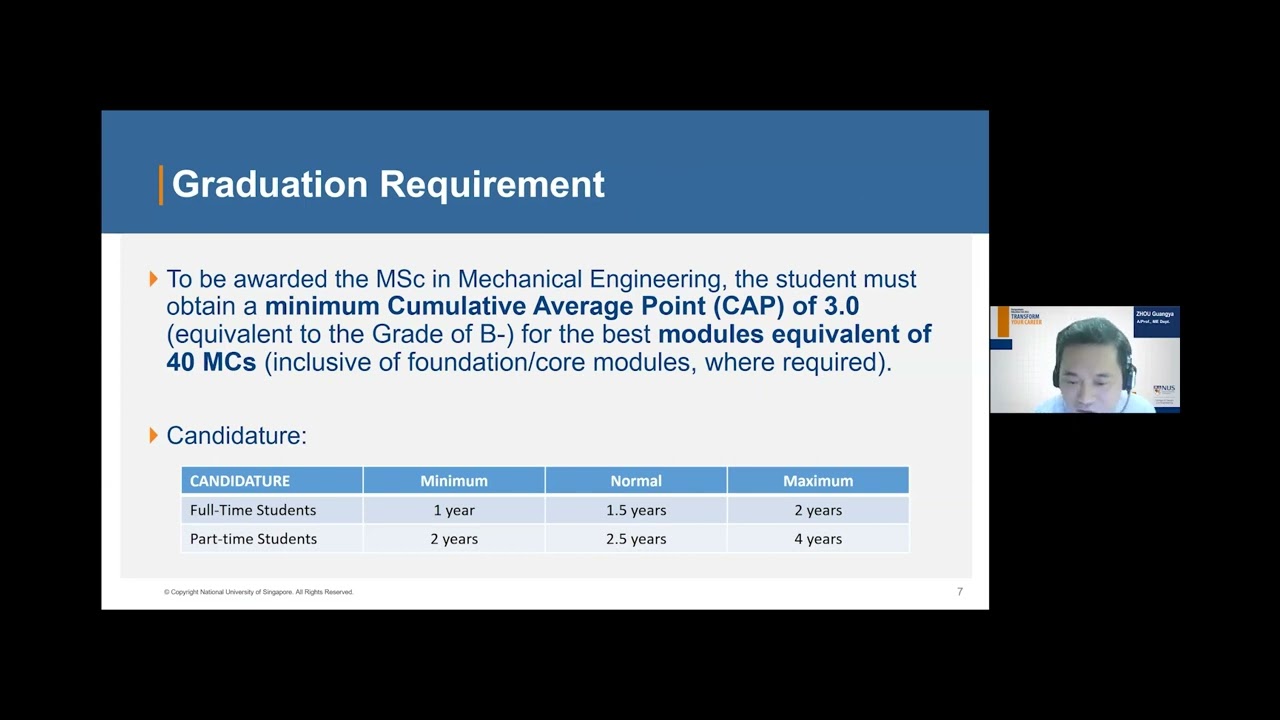 NUS CDE Master of Science (Mechanical Engineering)