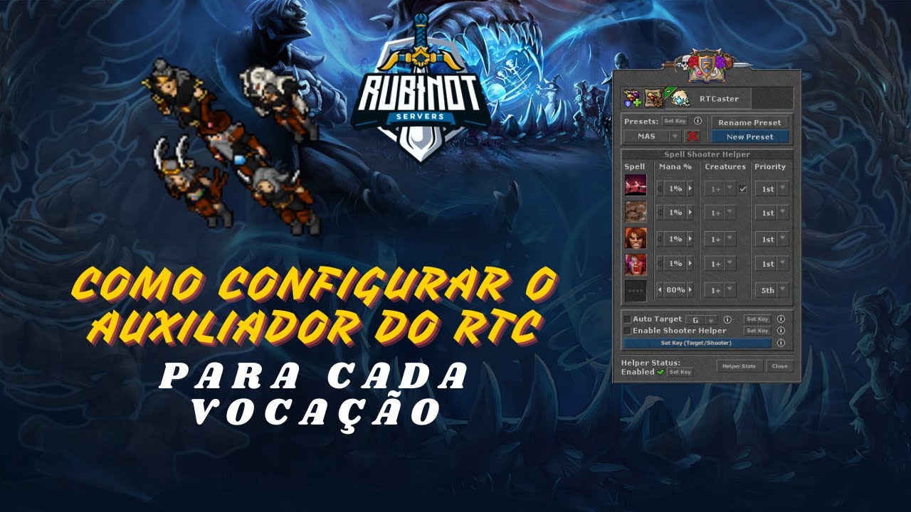 COMO CONFIGURAR O AUXILIADOR DO RUBINOT PARA CADA VOCAÇÃO - @RubinOT