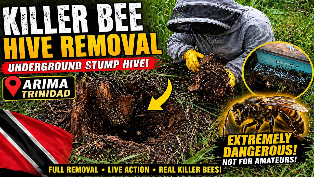 Underground Killer Bees Removal 2025 T&T. #africanizedhoneybees #trinidadandtobago #saveourbees