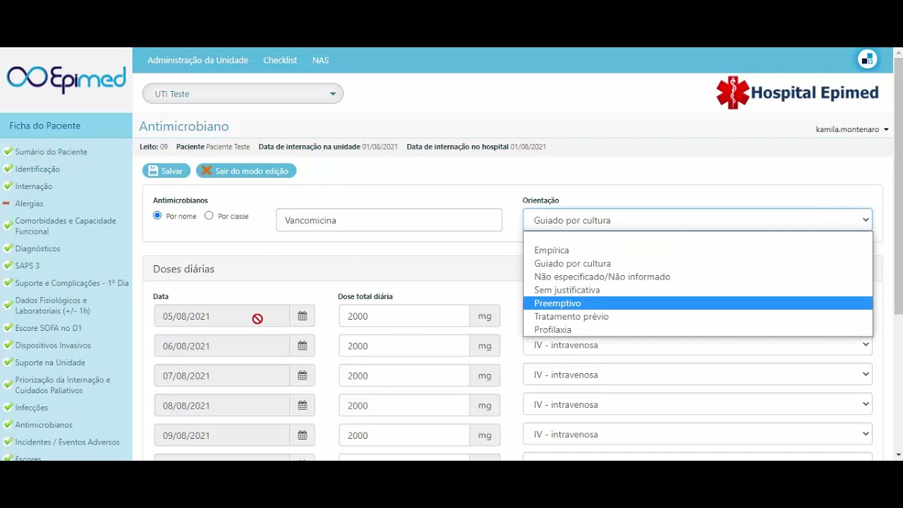 Nova forma de registro dos Antimicrobianos no Sistema Epimed Monitor