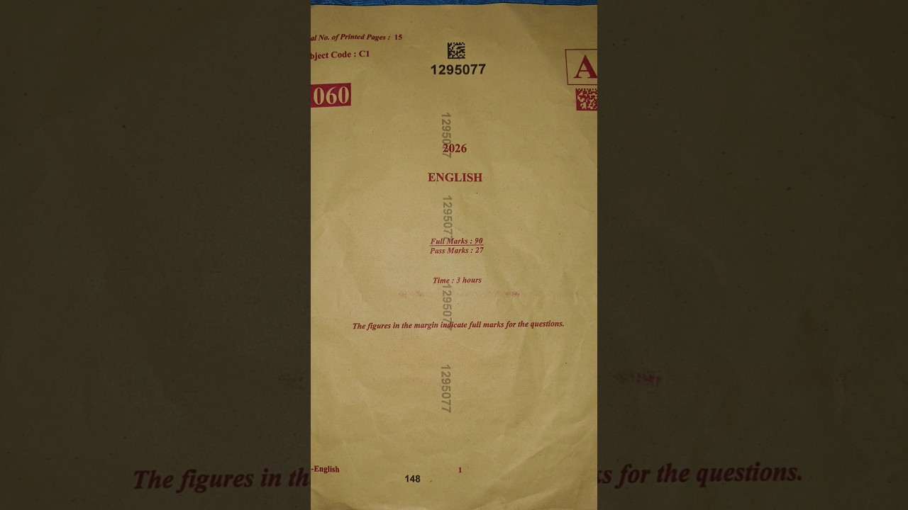 HSLC Final 2026 English Series- A Question Paper Solution | ASSEB