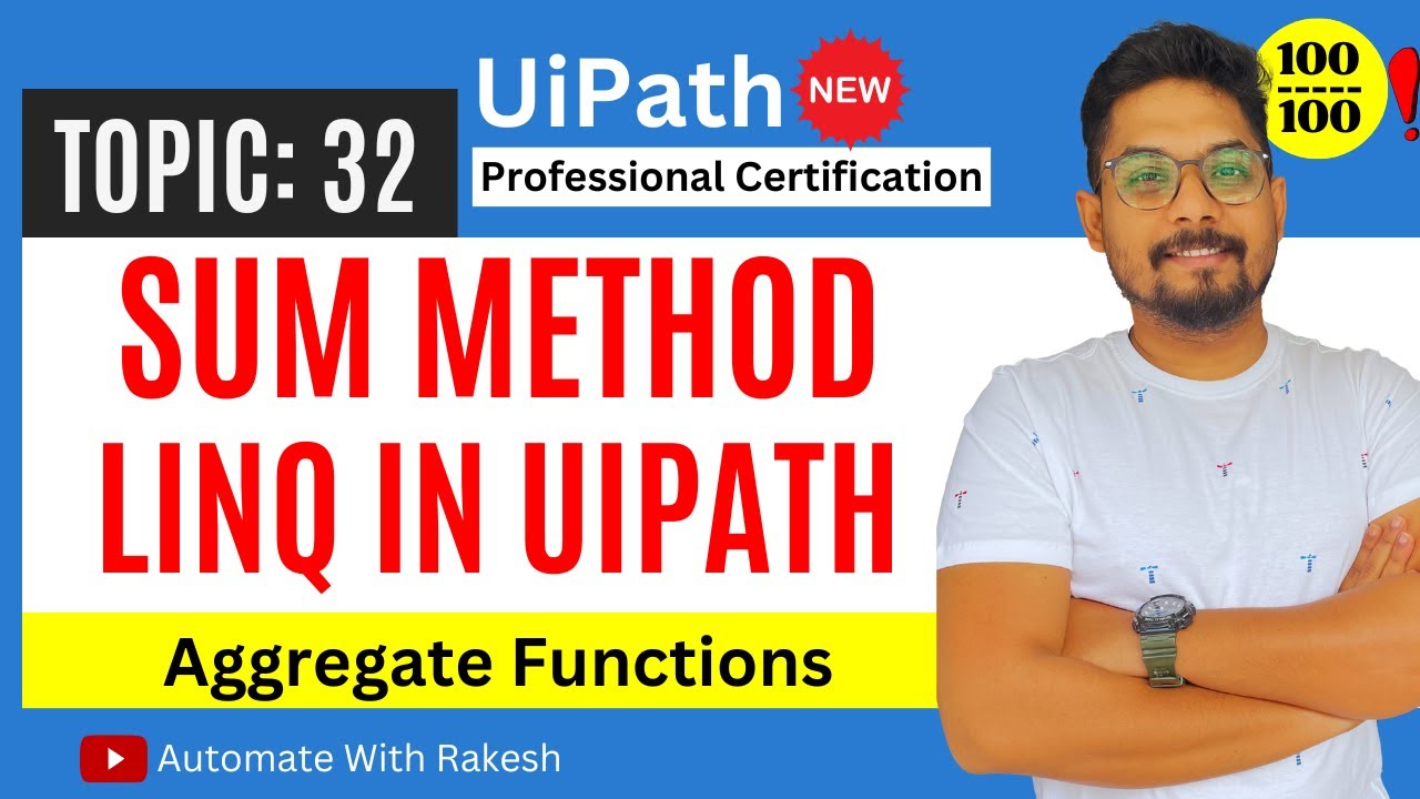 Освоение метода суммы с использованием LINQ в UiPath