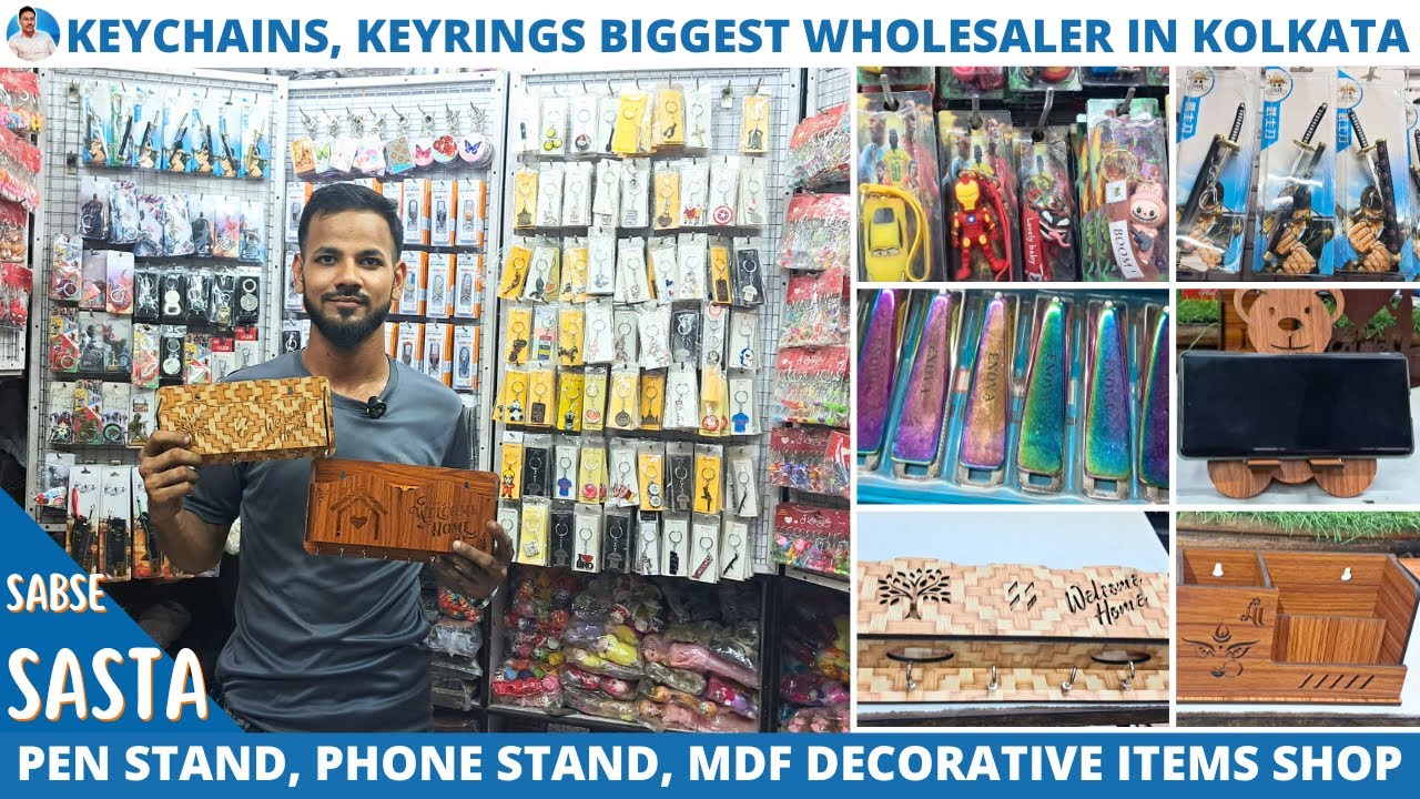 Latest Keychain & Keyrings Wholesale Market in Kolkata | MDF Home Decorative Items and Stands