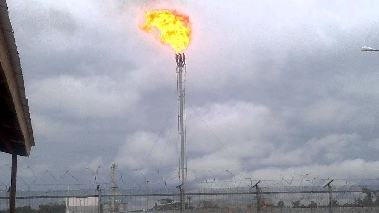 Gas Flaring At A Gas Plant