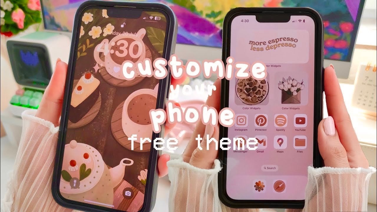 HOW I CUSTOMIZE MY iPHONE 💌 FREE ‘COFFEE LOVER’ THEME ☕ IOS & ANDROID TUTORIAL ✨