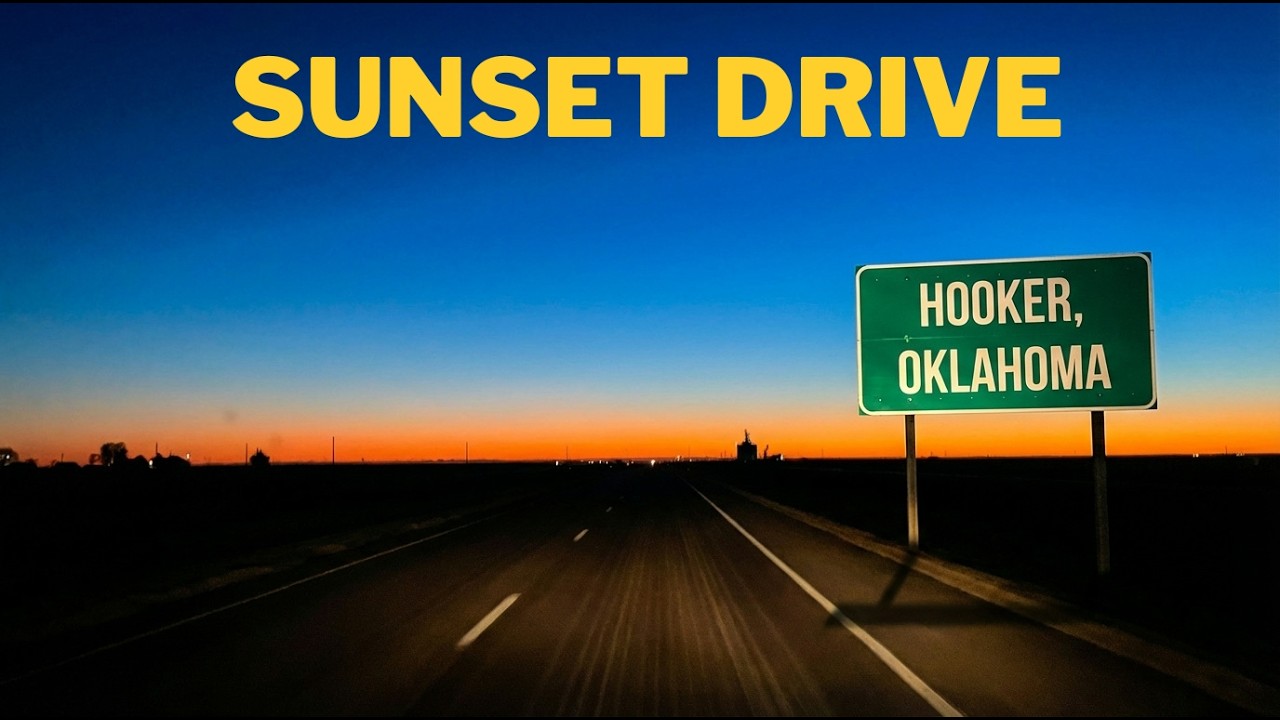 Passing through a Town called HOOKER | Driving across Oklahoma at Sunset