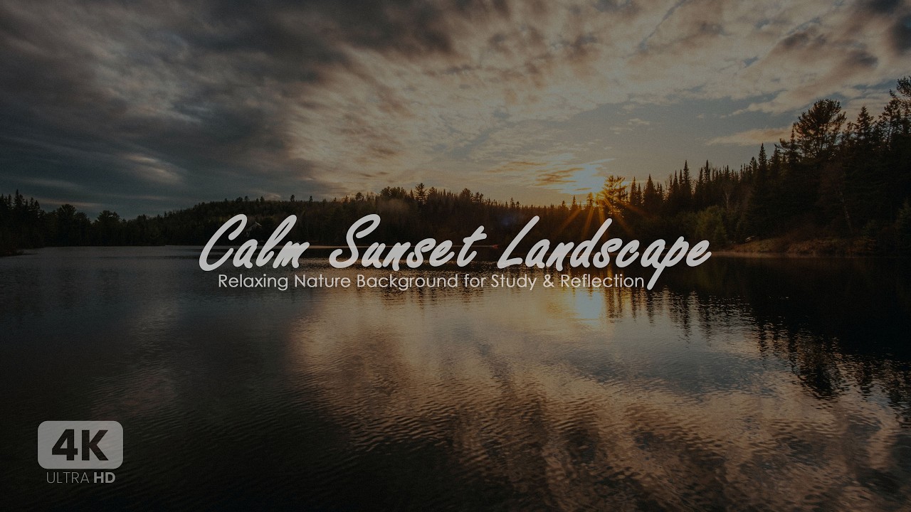 4K | Calm Sunset Landscape | Relaxing Nature Background for Study & Reflection