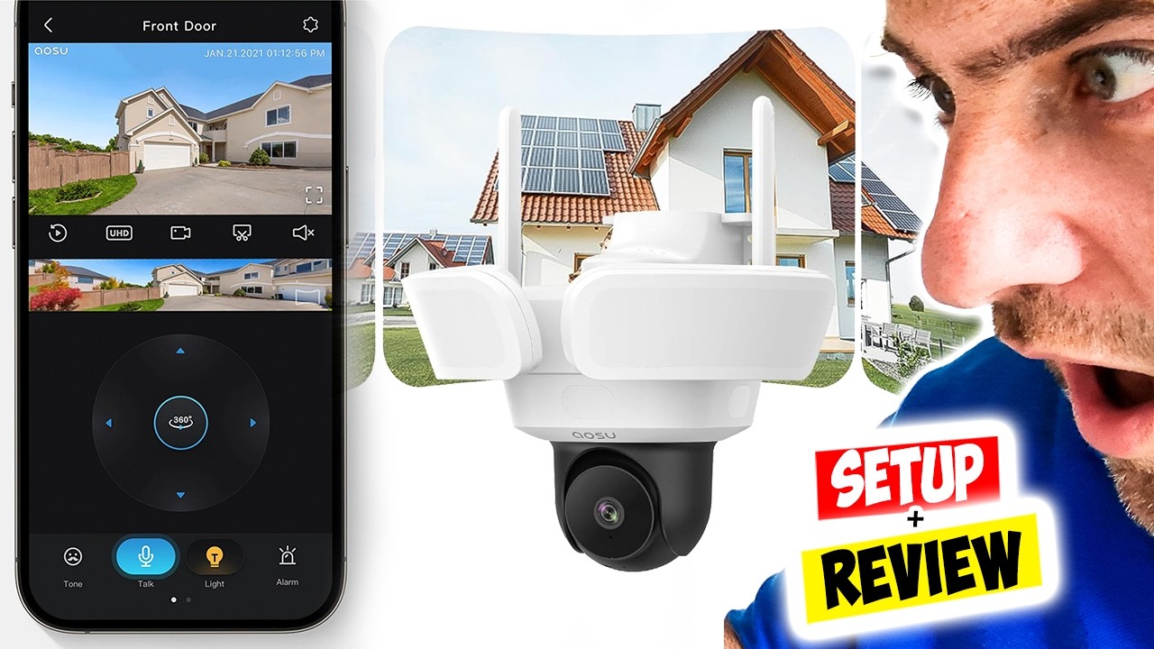 Настройка камеры прожектора 3K | AOSU Floodlight Cam PRO 360° Pan Tilt 24/7 Запись прожектора