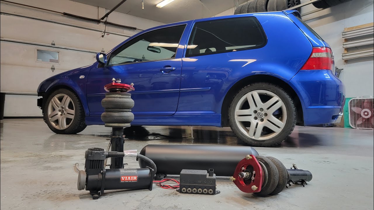 Air suspension install + hidden trunk setup for my VW R32 mk4