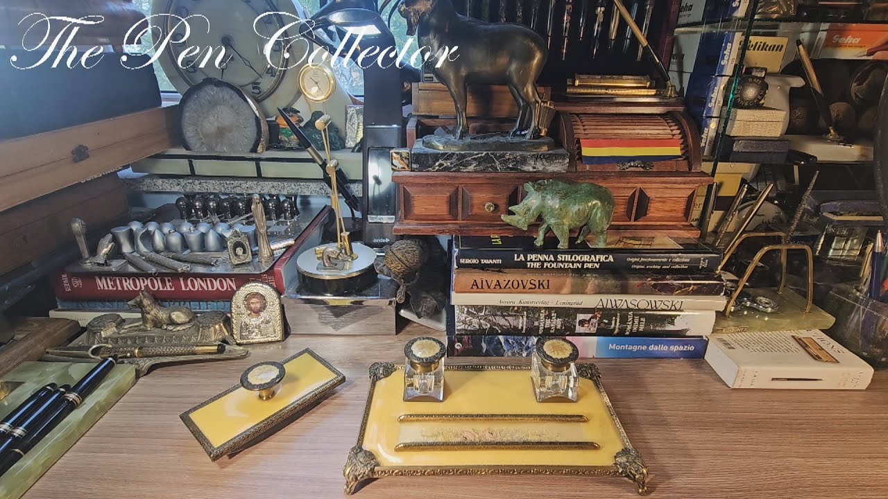 Antique Brass Inkstand Scotland 1930s