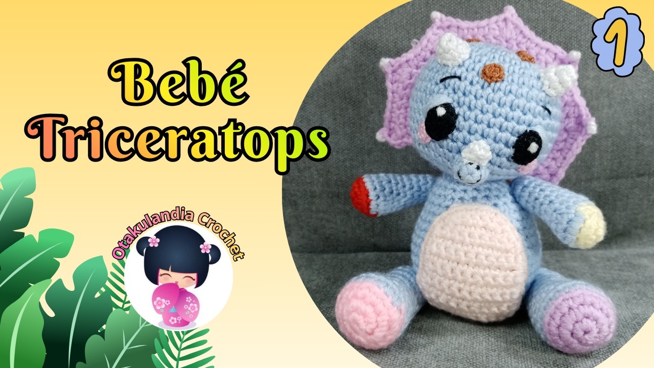 Bebé Triceratops 💖 Dinosaurio amigurumi Paso a Paso en Crochet