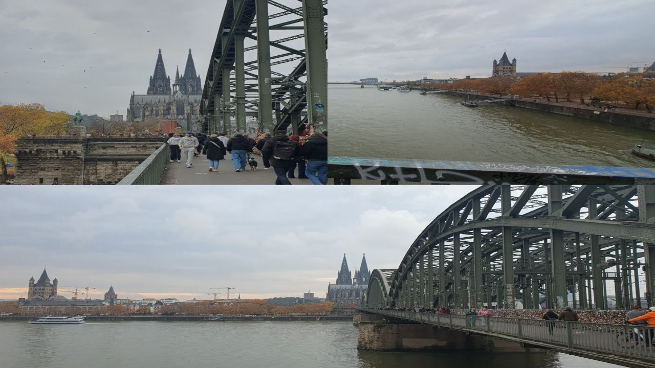 🇩🇪Cologne (Köln) Hohenzollern Bridge Germany #cologne #germany #hohenzollern #bridge #river #viral