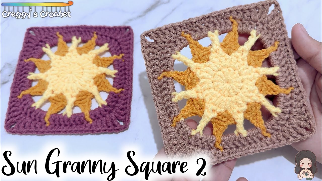 CROCHET &ldquo;Sun&rdquo; Granny Square 2 | Tutorial