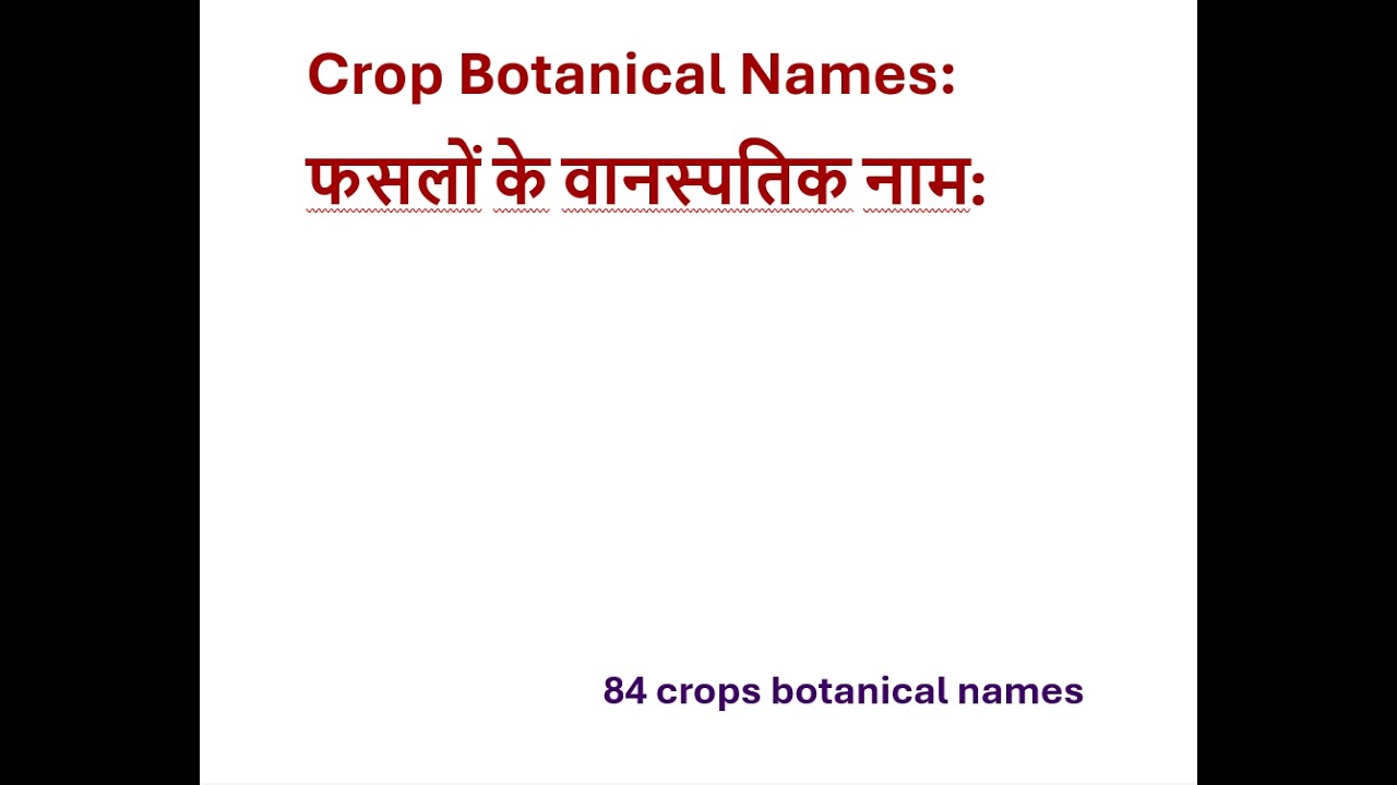 84CropsBotanicalNameswithFamily/Agriculture Imp.#questionsanswers  #agricultureexampreparation