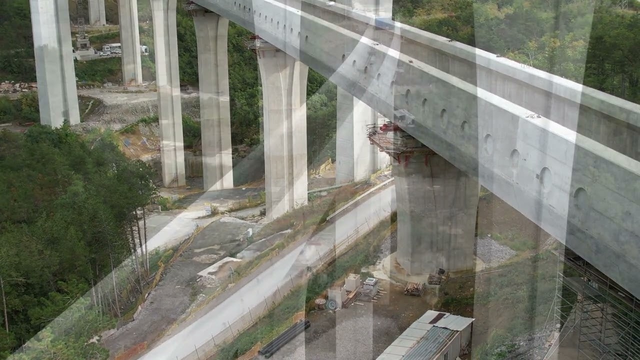 Gradnja viadukta Gabrovica, oktober 2023