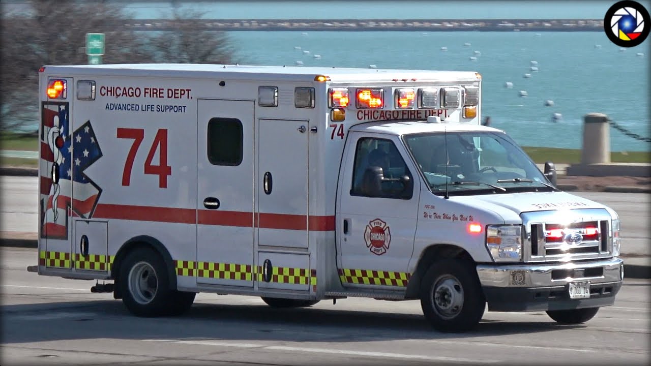 Chicago Fire Dept.  -  Ambulances Responding Compilation