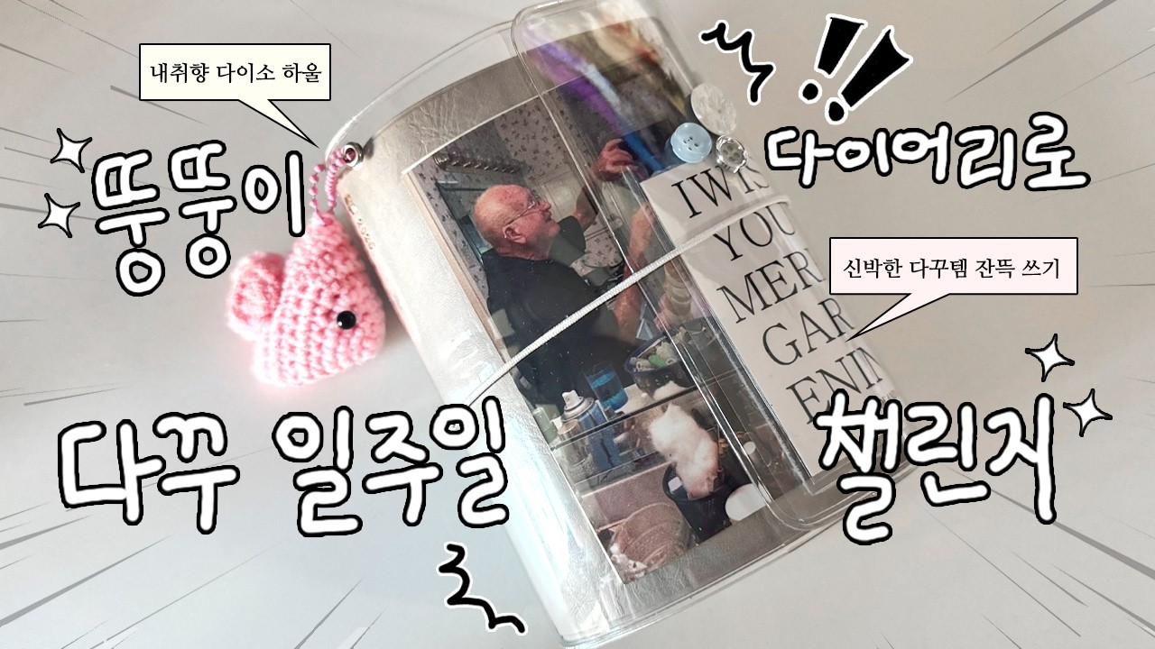 뚱뚱이 다이어리로 다꾸 일주일 챌린지‼️(신박한 다꾸템 잔뜩 쓰고 내 취향 다이소 하울까지~)✨
