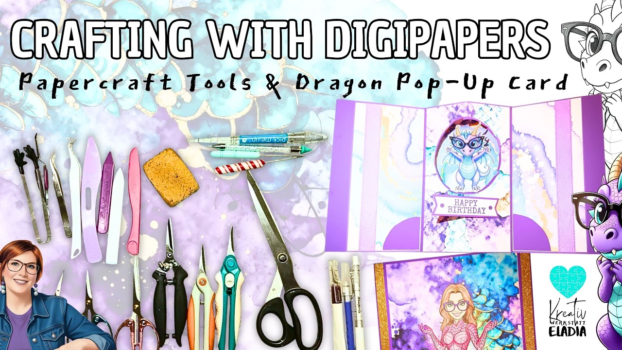 Papercraft Tools & Dragon Pop-Up Karte 🐉✨ | Basteln mit DigiPapers