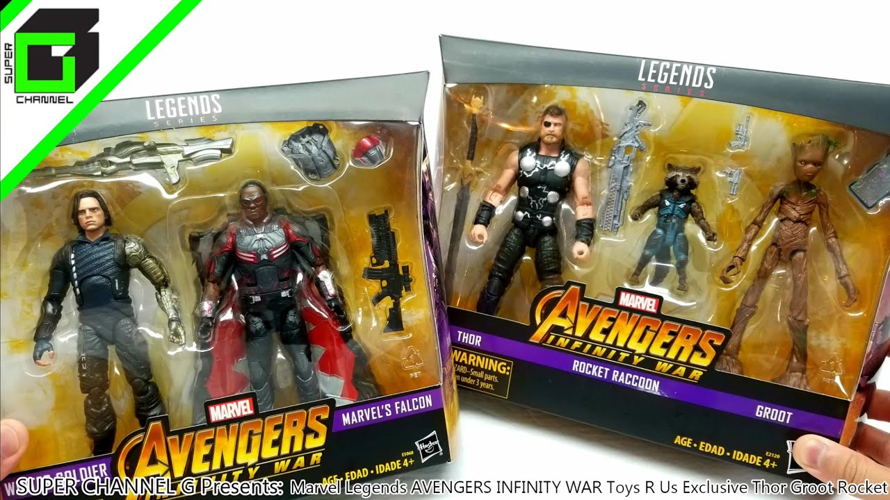Avengers Infinity War Marvel Legends Toys R Us Exclusive Thor, Rocket, and Groot Winter Soldier