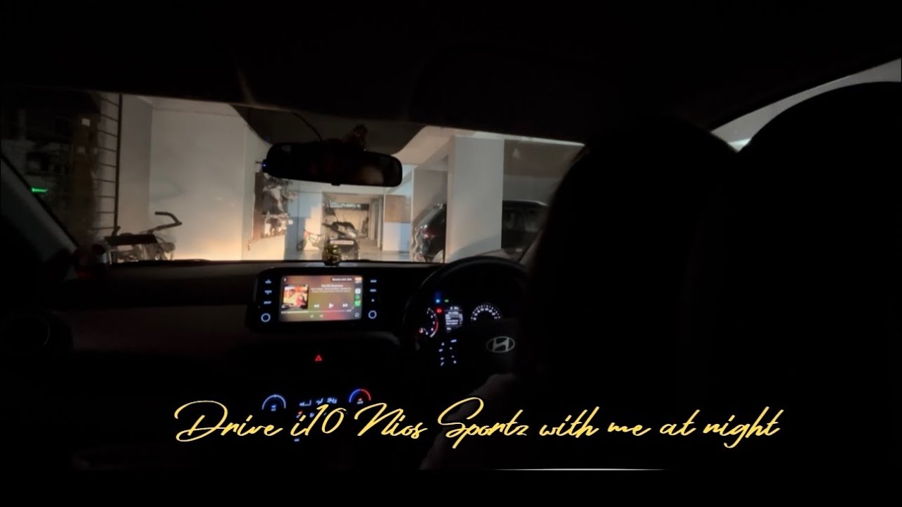 Grand i10 Nios Sportz Manual car driving video || Girl driving in the City at night