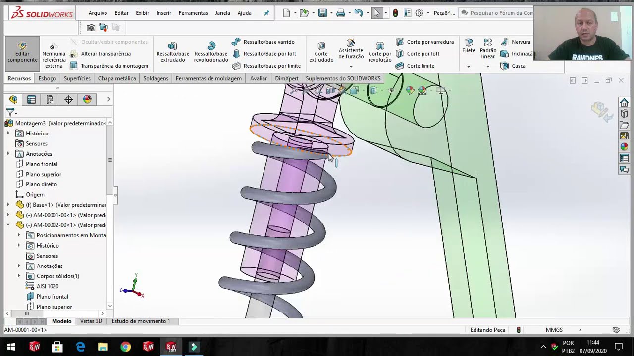 Animação  de Molas no SolidWorks
