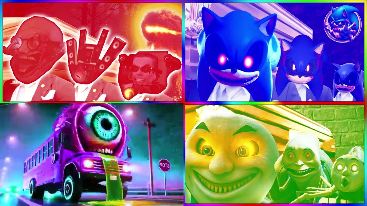 Skibidi Toilet vs Train Eater vs School Bus EXE vs Sonic EXE #coffendance