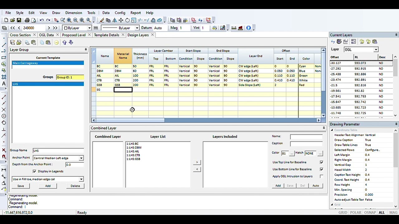Road Estimator Software for preparation of Earthwork template for estimation of Layer volume