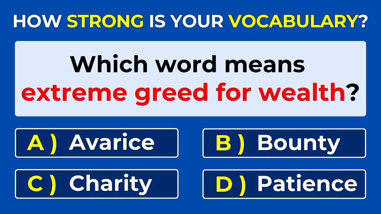 How Strong Is Your Vocabulary? Can You Score 30/30? Word Definitions | #Challenge 19