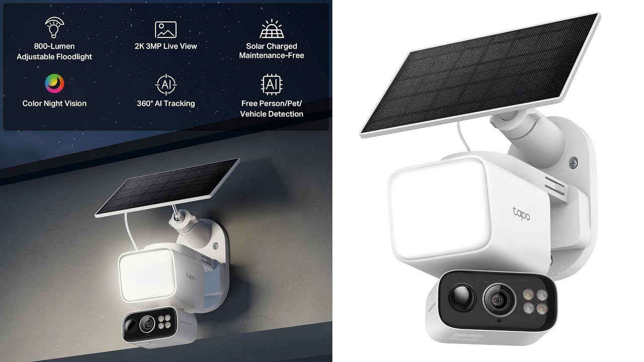 Tapo C615F KIT Tapo 2K Dimmable Floodlight Security Camera Outdoor Wireless with Solar Panel