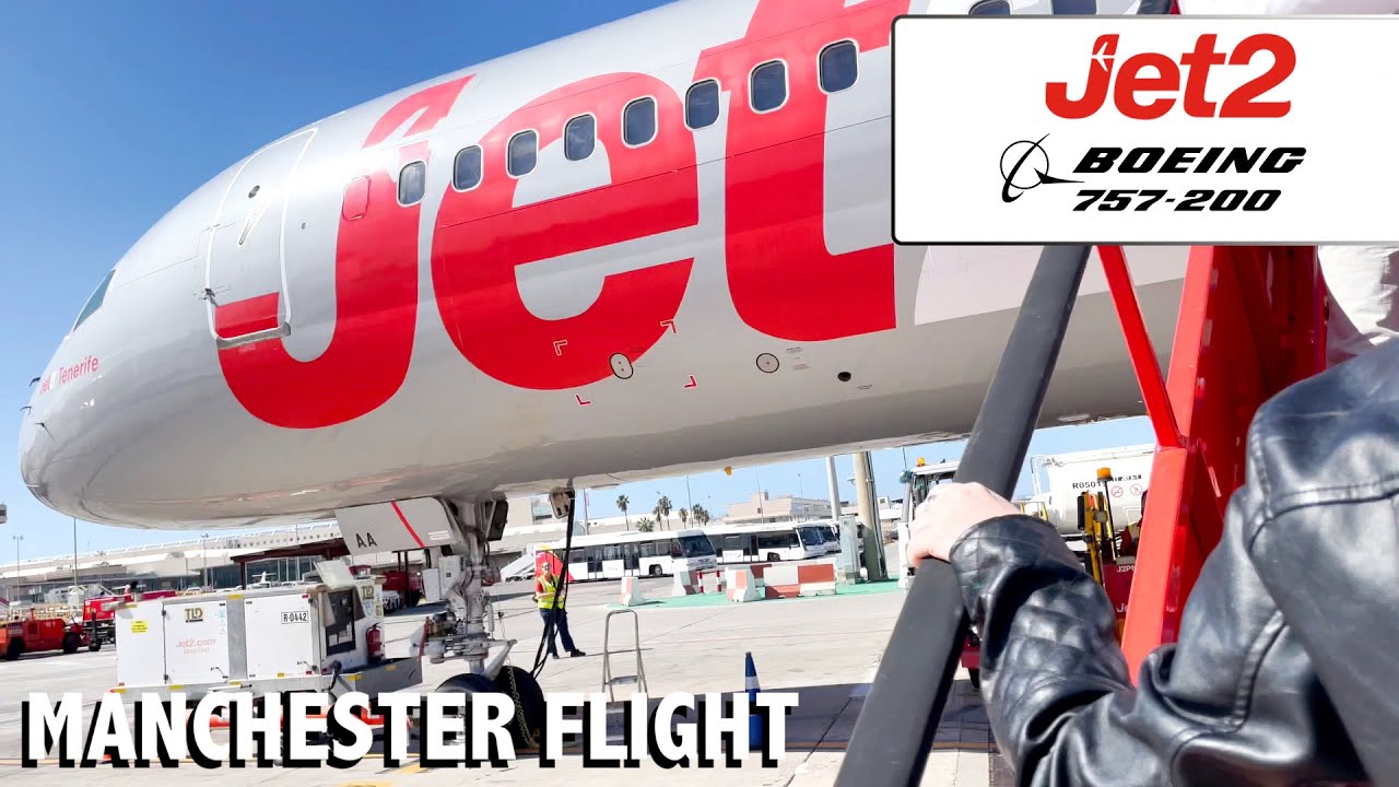 (4K) Jet2.com Boeing 757-200 Flight Palma de Mallorca - Manchester Airport