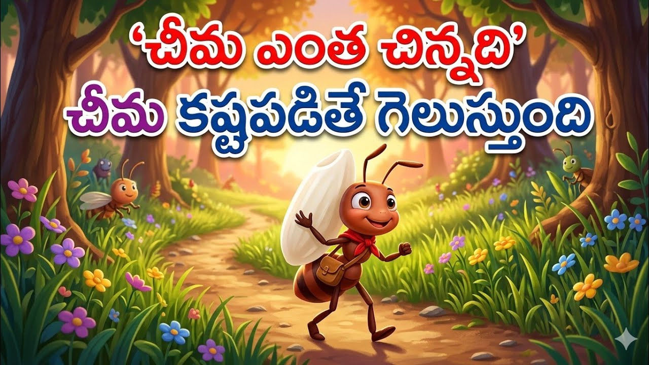 చీమ ఎంత చిన్నది 🐜 | Telugu Kids Rhymes | Moral Song for Children