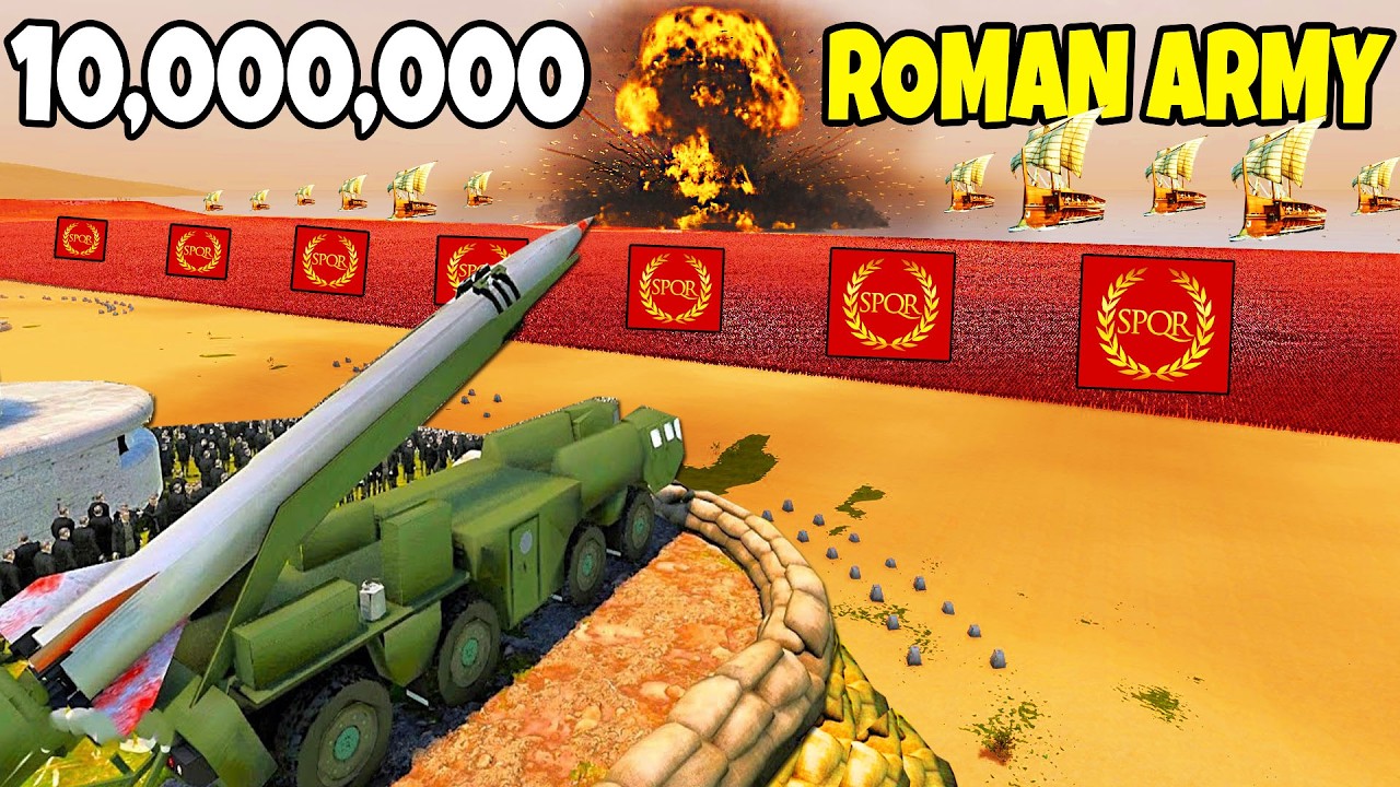 Can US Army ICBM NUCLEAR MISSILES Hold Beach VS 10,000,000 ROMAN ARMY?! - UEBS 2: Modern Mod